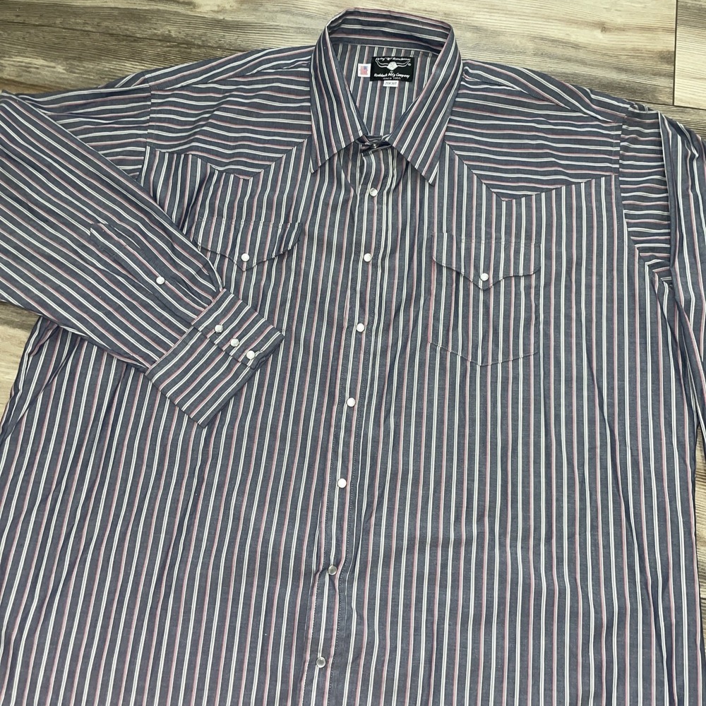 Flying R Ranchwear‎ Pearl Snap Western Shirt - Size 20/38T Made in USA X-Large